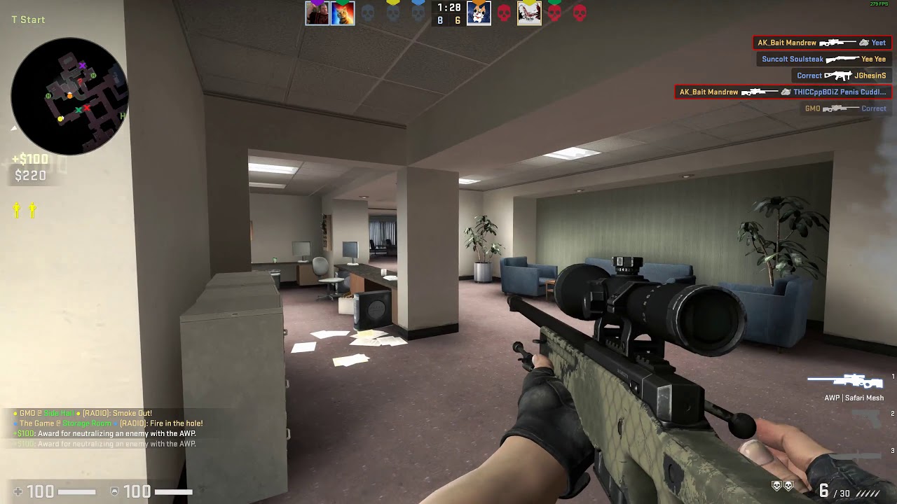 CS:GO - 2 Awp Kills Through Smoke