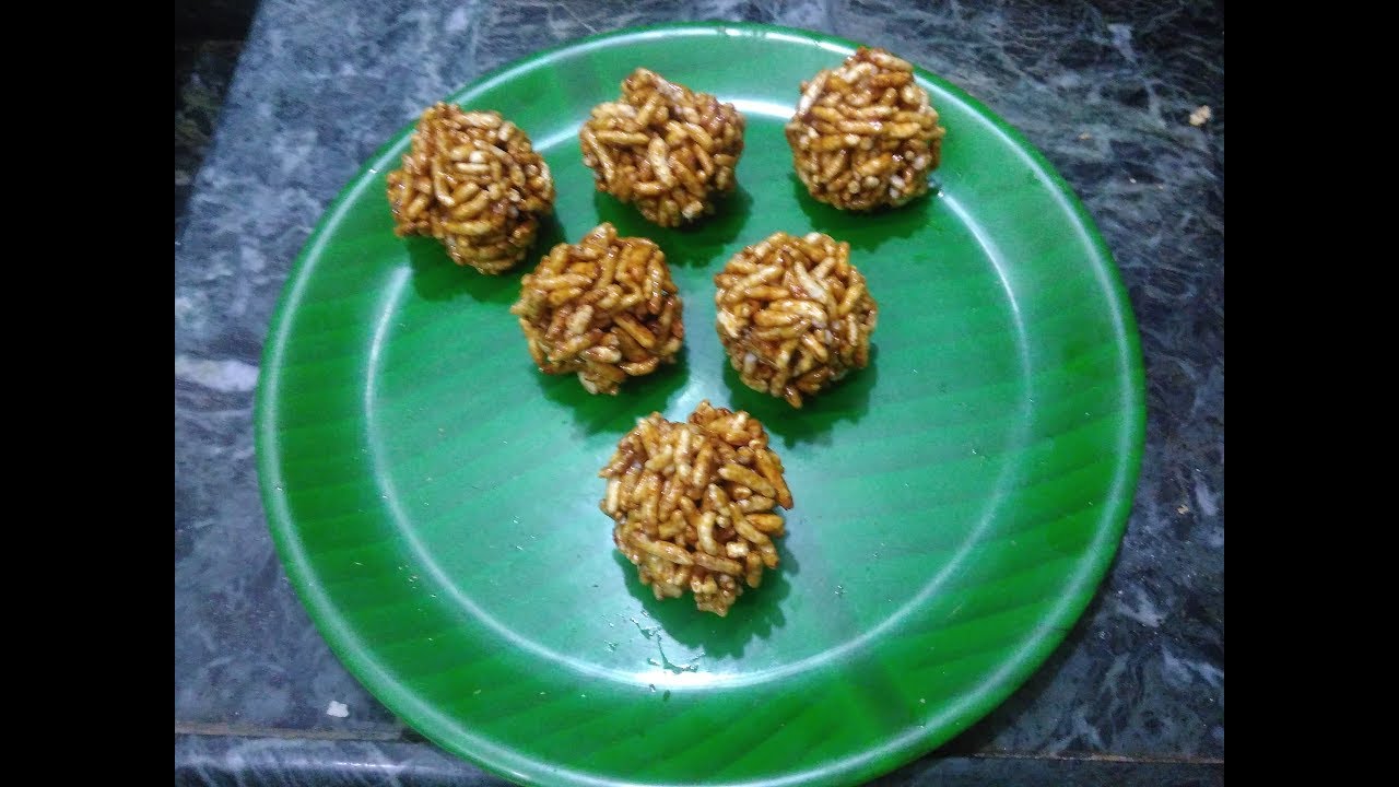 Mandakki/Puffed Rice Laddu Recipe How to prepare mandakki/puffed rice