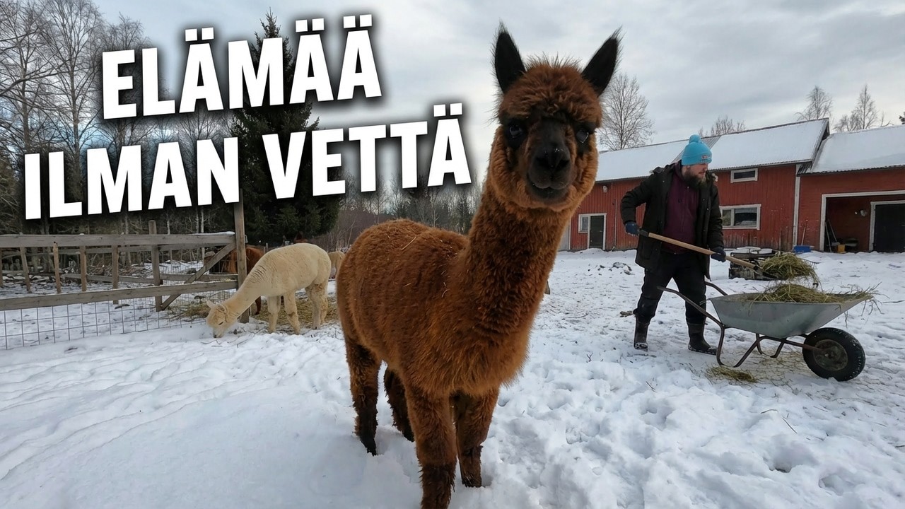 Alpakkatilan työt talven keskellä