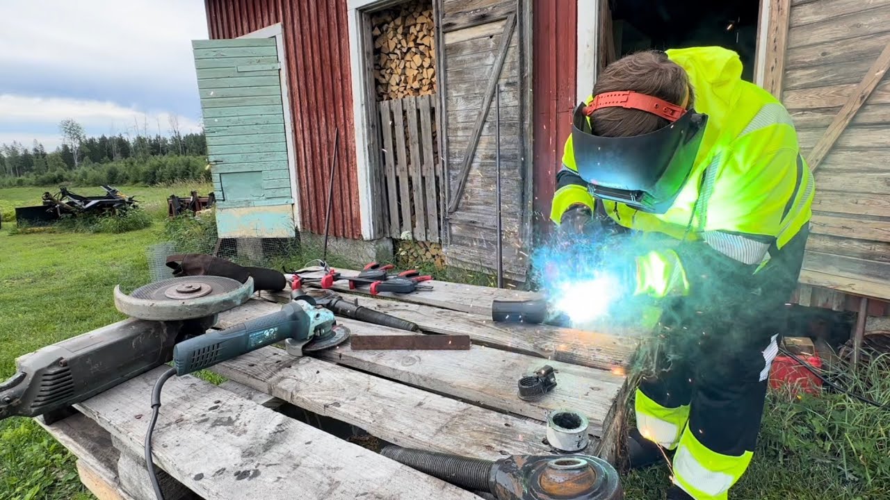 Valmetin työntövarren lyhennys,olipas työmaa.. Tuleeko edes kestämään?