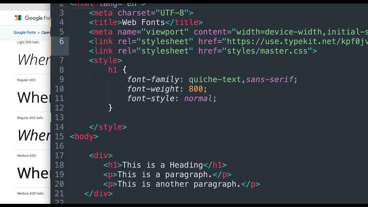How to use google fonts in a website project youtube