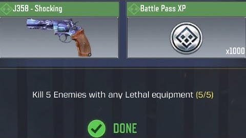 Call Of Duty Mobile Kill 5 Enemies with any Lethal equipment Task Complete