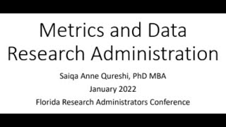 Metrics And Data Research Administration