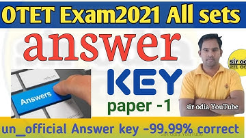 otet 2021 answer key /otet paper 1 answer key 2021/ ctet anser key 2021/sir odia/otet 2021/otet