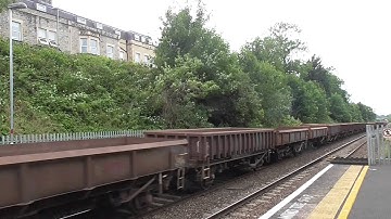 DB schenker 66118  with Westbury to Bathampton jn empty ballast wagons + HORNS
