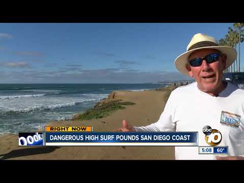 San Diego Seals players rescued from high surf after jumping off Sunset Cliffs