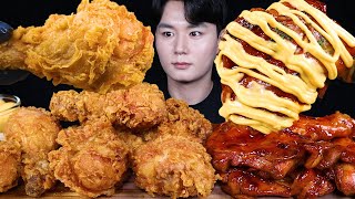 자메이카통다리 황금올리브 치킨 치즈 먹방ASMR MUKBANG SPICY BBQ CHICKEN &amp; FRIED CHICKEN チキン バーベキューチキン eating sounds