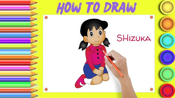 How to draw Shizuka Doraemon - easy steps for beginners "2d"