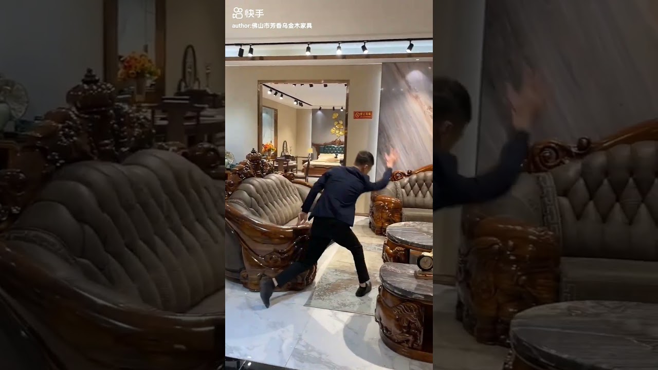 Thick and textured the ultimate combination of elephant solid wood carving and leather The atmosphe.