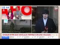 Colisión de alta velocidad deja un vehículo volcado en San Miguel | 24 Horas TVN Chile