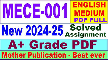 MECE 001 solved assignment 2024-25 in English || mece 001 solved assignment 2025 || mece1 2024-25
