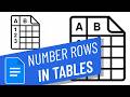 How to number rows in a Google Docs Table