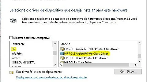 O que fazer quando o drive da impressora está indisponível?