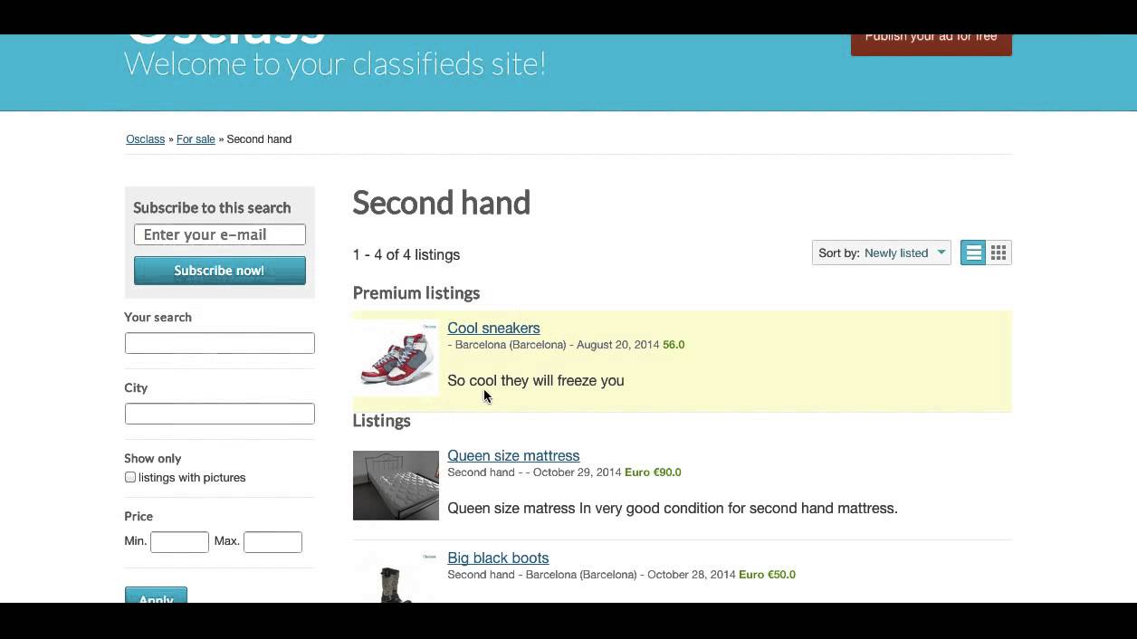 How to manage listings on Osclass