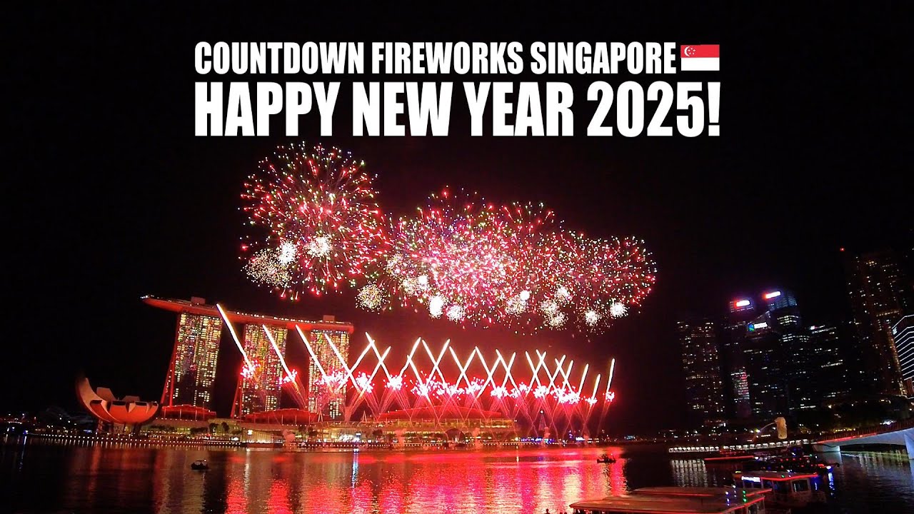Happy New Year Singapore! 🇸🇬 Complete 30mins Fireworks Countdown [4K]