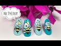 Пчела на ногтях Bee on nails Модный и быстрый дизайн