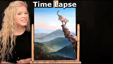 How to Draw and Paint ON TOP OF THE WORLD with Acrylics - Time Lapse - Animal Landscape Art Tutorial