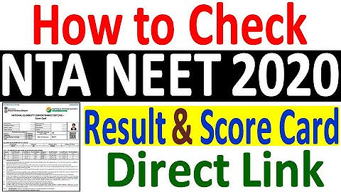 NEET 2020 Result Out ¦¦ How to Check NEET 2020 Result ¦¦ NTA NEET UG 2020 Result Score Card Link