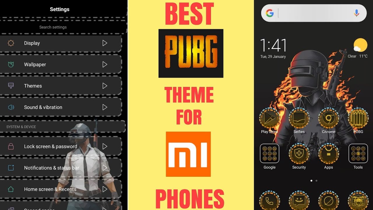 Best Free PUBG Theme for Mi Redmi MIUI 10 Phones