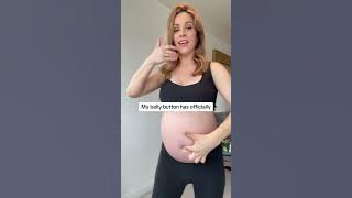 The belly button is officially out!!! #pregnant #pregnancy