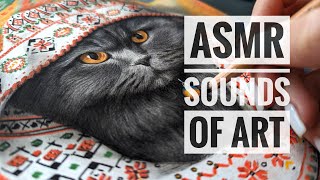 Hypnotizing Cat Drawing | ASMR Satisfying Stress Relief | 2x Speed Sound