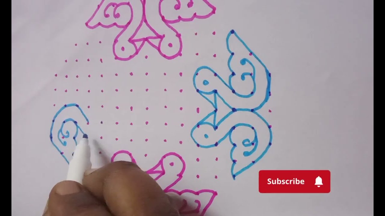 🦆🪔 Beautiful duck kolam15-5-5 dots🪔🦆 🪔 Beautiful Margazhi madha special kolam 🪔