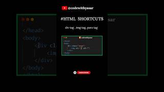 💡HTML Shortcuts #html #css #coding #education #shorts #supportme
