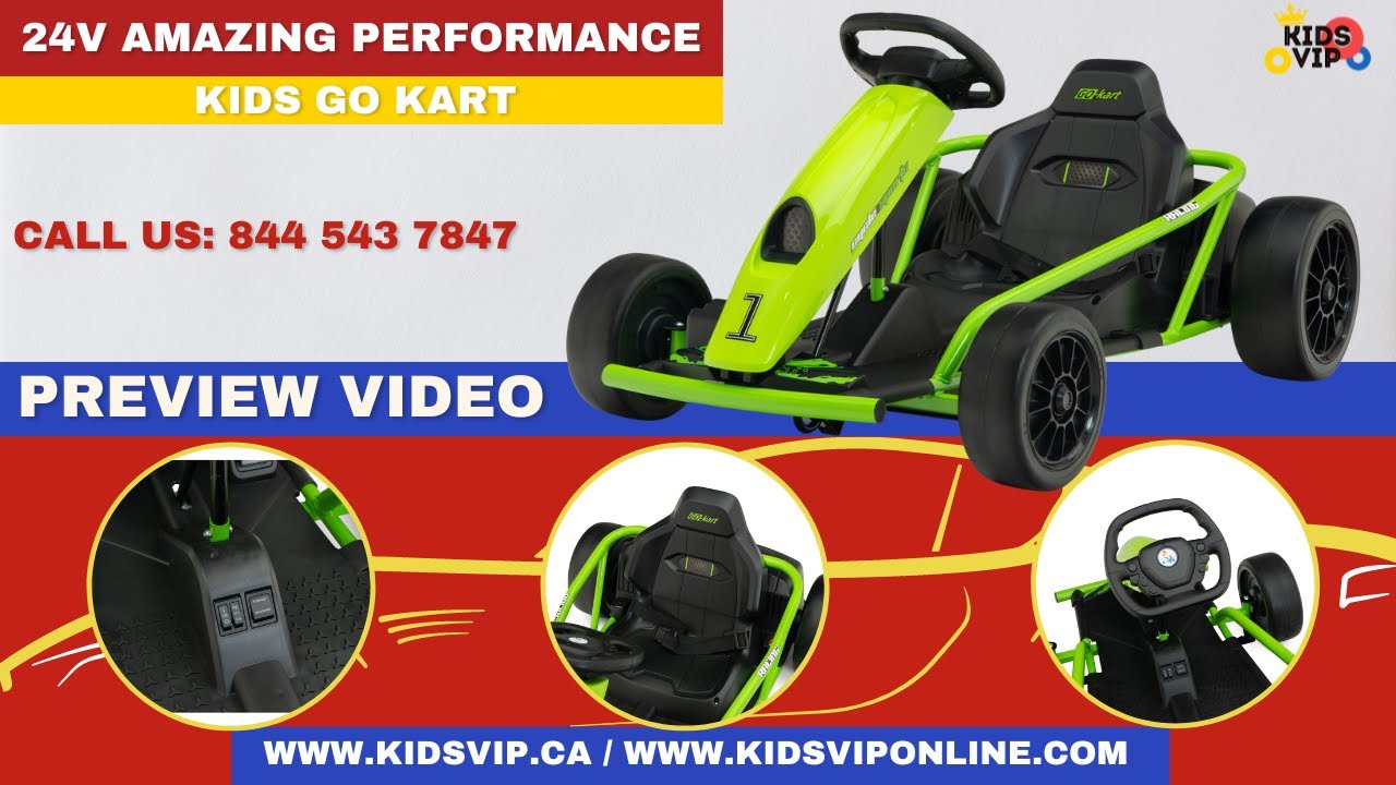 RIDINGTON 24V Kids Electric Go-Kart with DRIFT Function - Green