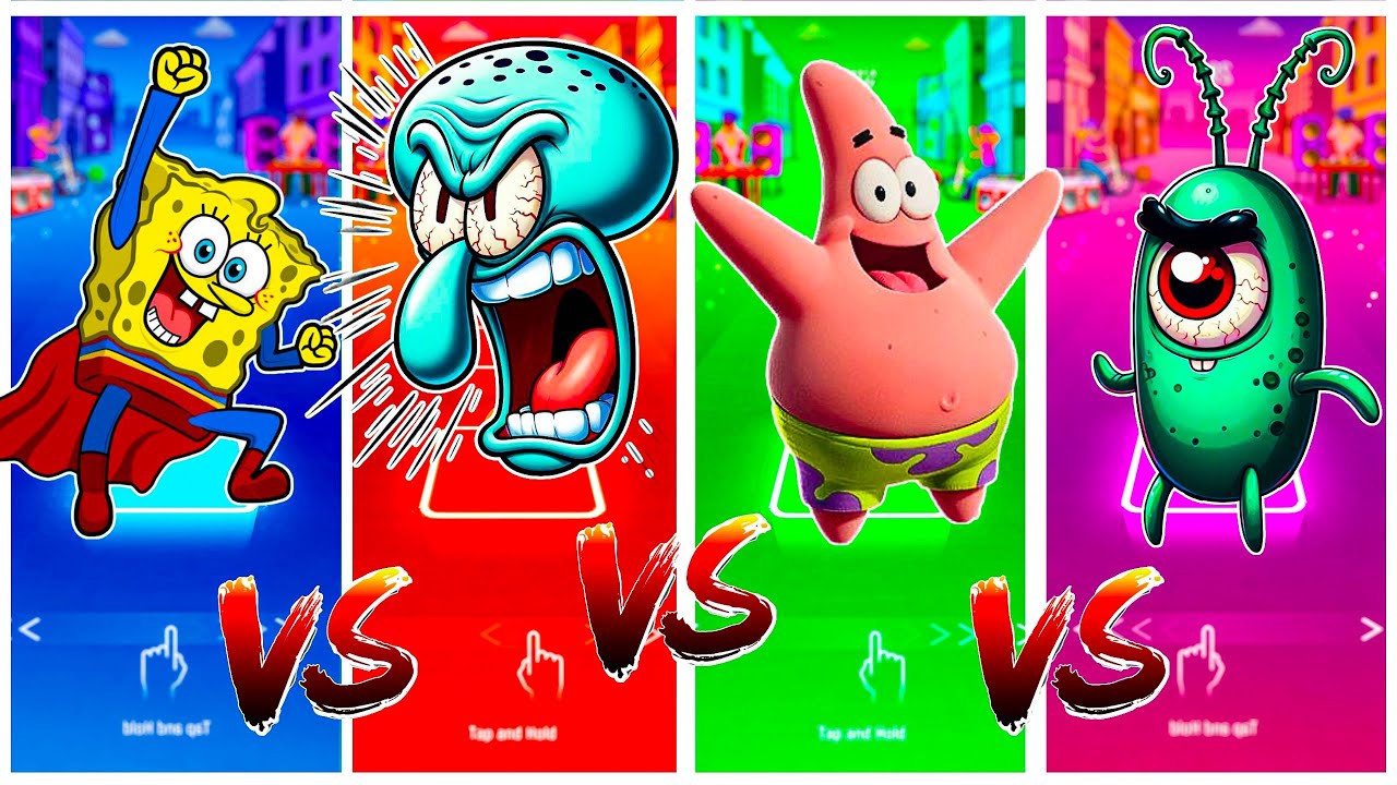 Squidward vs Patrick vs Spongebob vs Plankton 🎶 Who Will Win? - YouTube