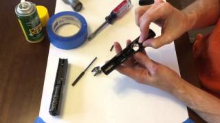 Glock 43 slide stop removal.  Easiest method in the world!  No hammer pounding