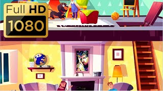 Cartoon Background  Two Storey House