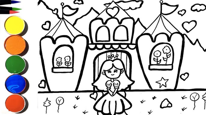 DIBUJA Y COLOREA Un Castillo de Princesa 🎨🏠🏰👸 Dibujos para niños - YouTube dibuja-y-colorea-un-castillo-de-princesa-dibujos-para-ni-os-youtube