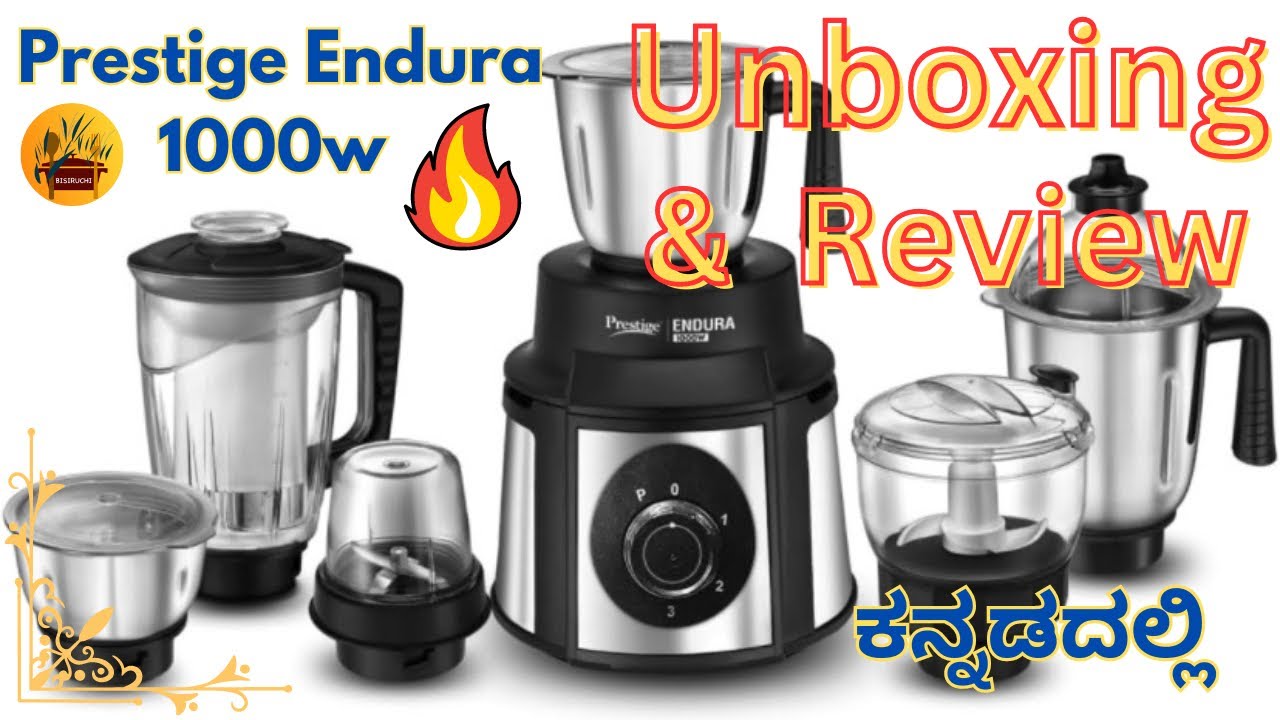 "Prestige Endura 1000W Blender Unboxing and Review" in kannada ⁠bisiruchi YouTube