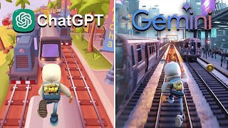 Chatgpt vs Gemini Make Subway Surfers From Zero