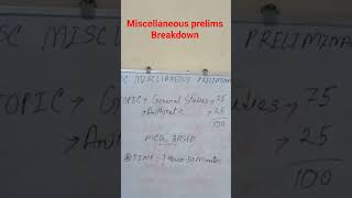 PSC MISCELLANEOUS PRELIMINARY EXAMINATION PATTERN and MARKS DISTRIBUTION#shorts#wbpsc#exam#wbcs