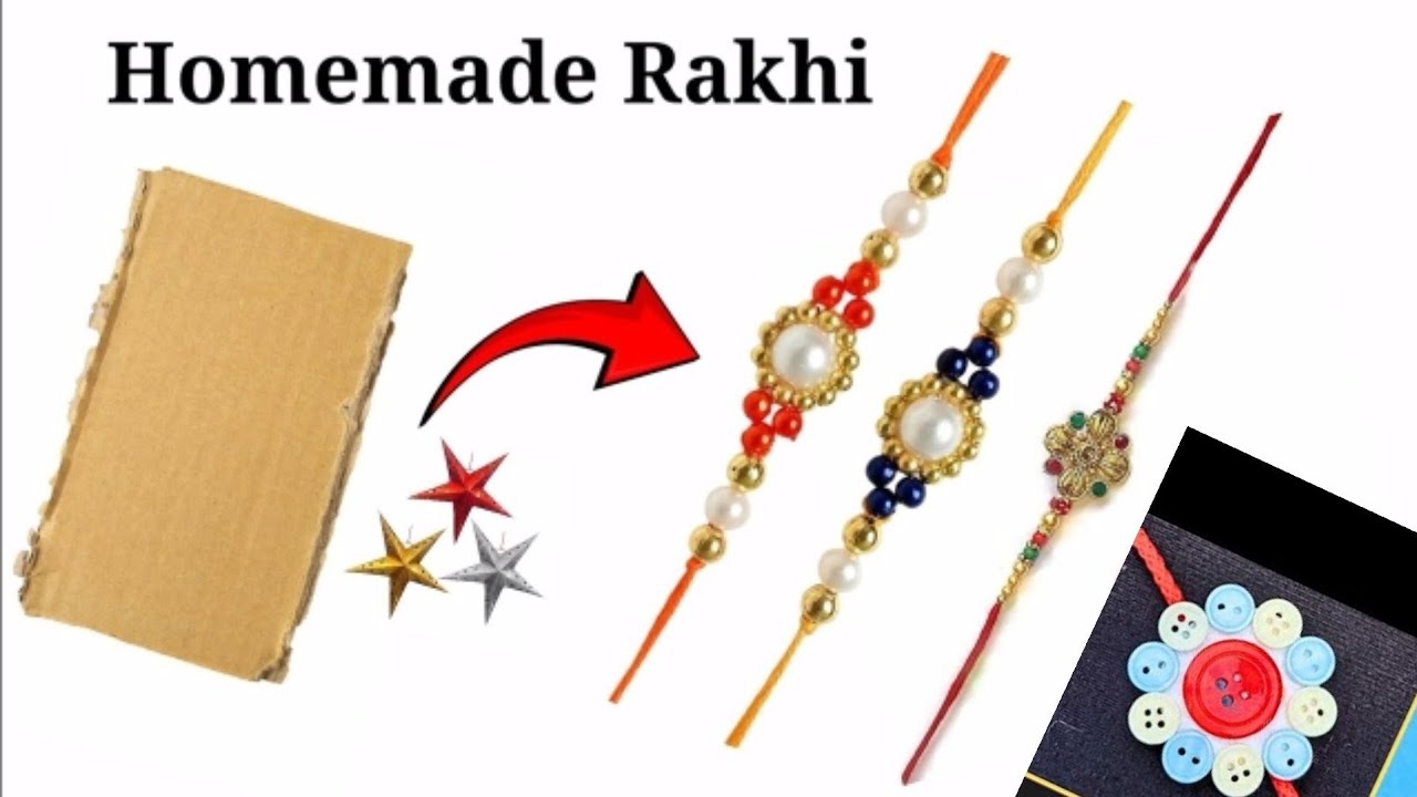 How to make rakhi at home easy and beautiful /Rakhi banane ka tarika ...