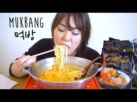 Laksa Singaporean Noodles | MUKBANG 먹방 | 싱가포르의 인스턴트 라면