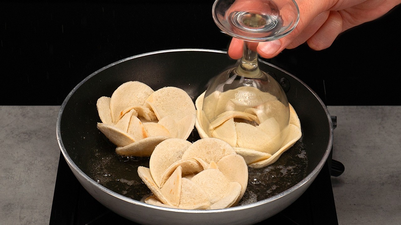 Aperitiv din pâine cu pahar – trucul care transformă tot!