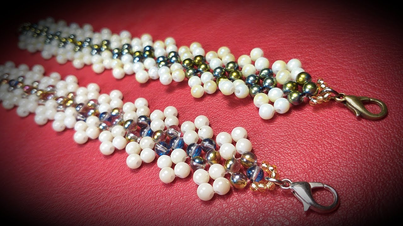 Linda y Llamativa Pulsera de Perlas...Clase 