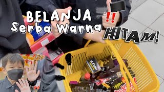 Belanja Jajan Serba Warna HITAM🏴🛒 - shopping with aisyaa & sulthan! 🛍️ - vlog real life #20
