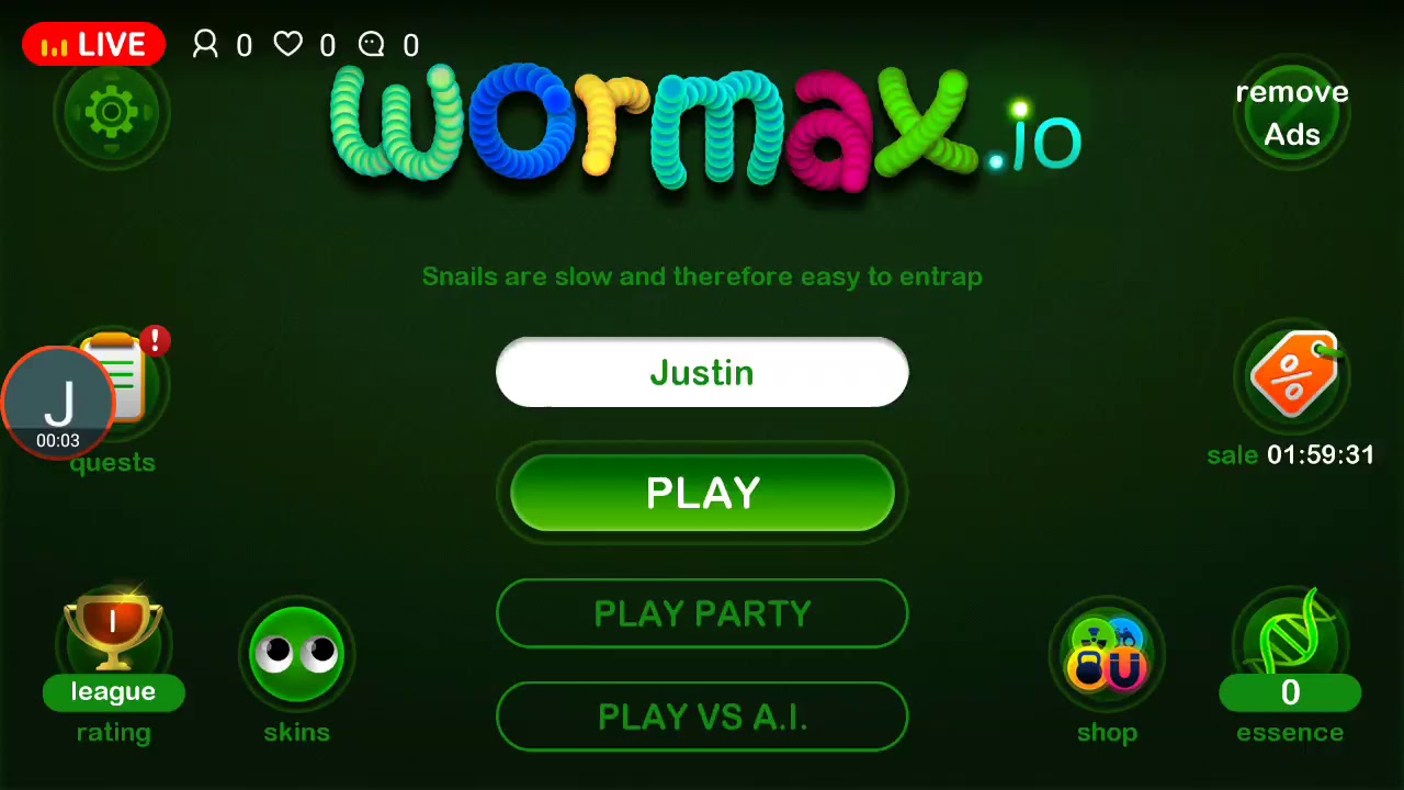 Wormax.io Live Stream | Road To 100 Subs!!