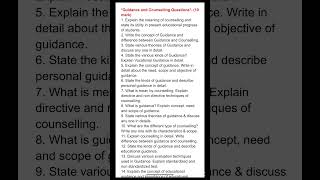 | Guidance and Counselling Most Asked Questions |B.Ed Gondwana University