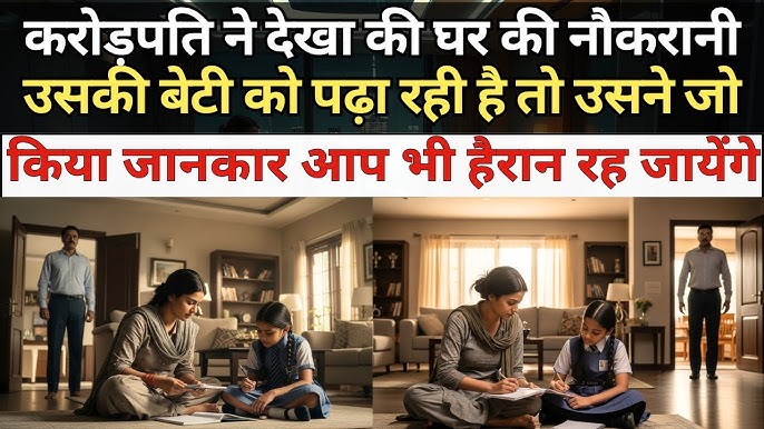 करोड़पति ने देखा की घर की नौकरानी उसकी बेटी को पढ़ा रही है तो उसने जो किया  जानकार आप भी हैरान रह
