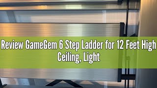 Review GameGem 6 Step Ladder for 12 Feet High Ceiling, Lightweight Aluminum Folding Step Stool with