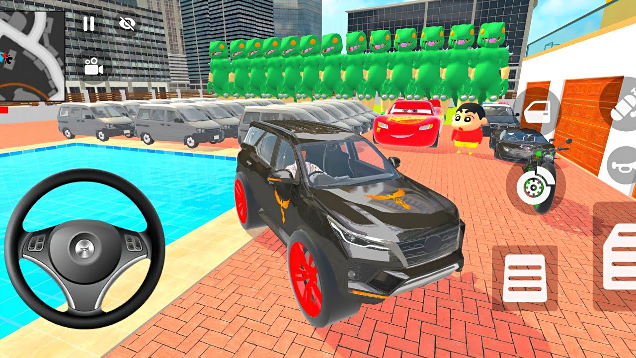 Car bike game*Franklin ordered an Indian Police car and Fortuner 🚛 in the game 🎮With 95 MCqueen🚨