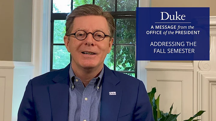 Duke President Vincent Price Addresses the Fall Semester