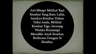Arti Mimpi Melihat Bayi Kembar Yang Baru Lahir, Saudara Kembar, Kembar Tiga, Memiliki Anak Kembar.