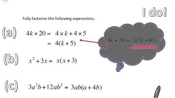 Lesson 8 - Factorising using common factors video