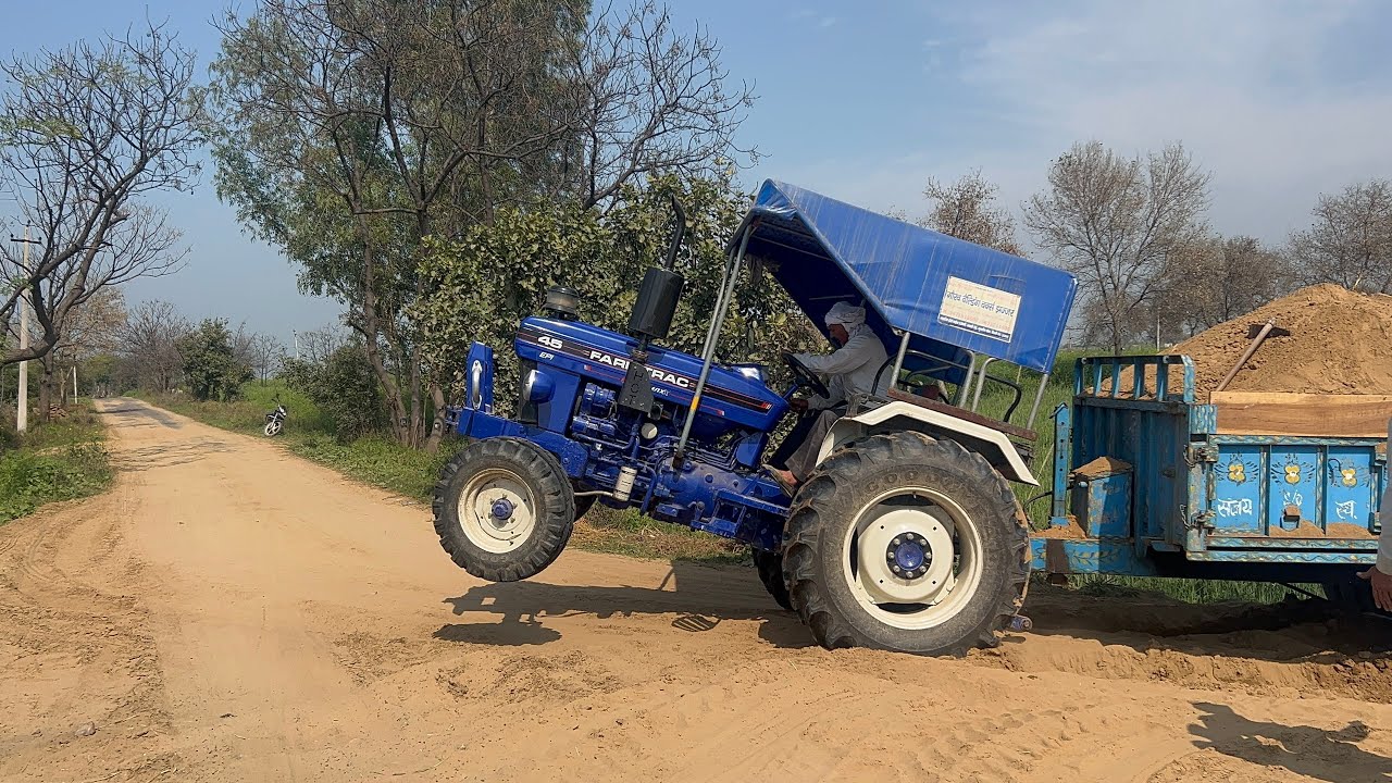 Farmtrac 45 powermaxx & powertrac 4455BT full loaded trolley,havey load🔥