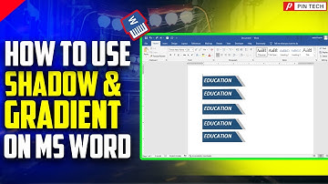 how to make gradient and shadow in shapes of MS word | PIN TECH |